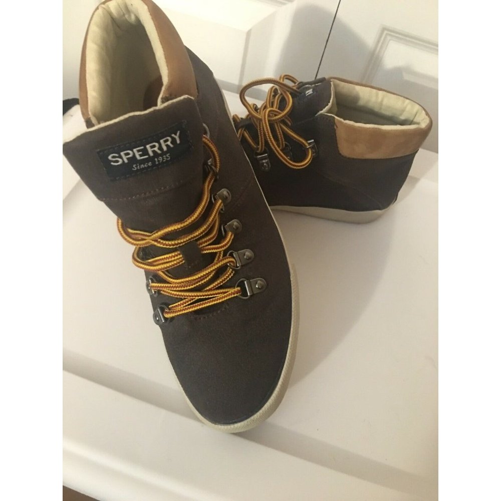 Sperry Top-Sider Brown Canvas Lace Up‎ Size 8 1/2 M